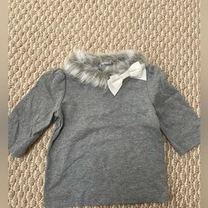 Janie and jack faux fur collar top